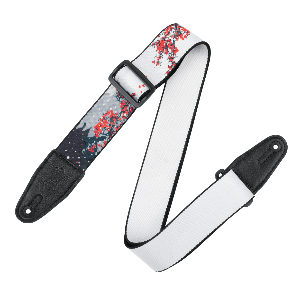 LEVY'S MPD2116 Polyester Guitar Strap - Cherry Blossoms & Snow