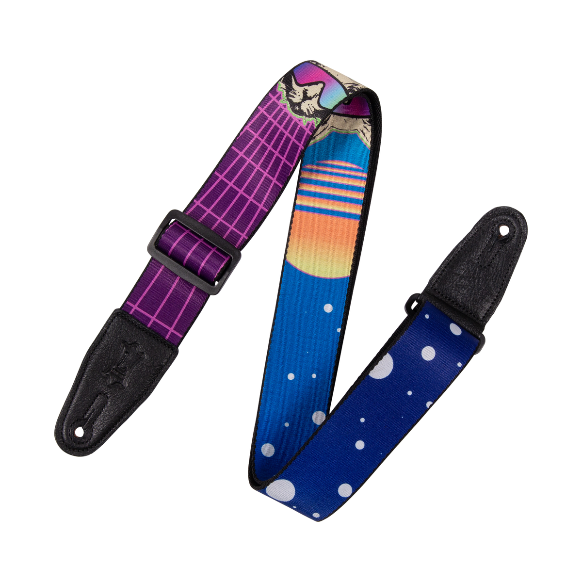 LEVY'S MPD2119 2" Polyester Guitar Strap w/ Cyber Cat Motif