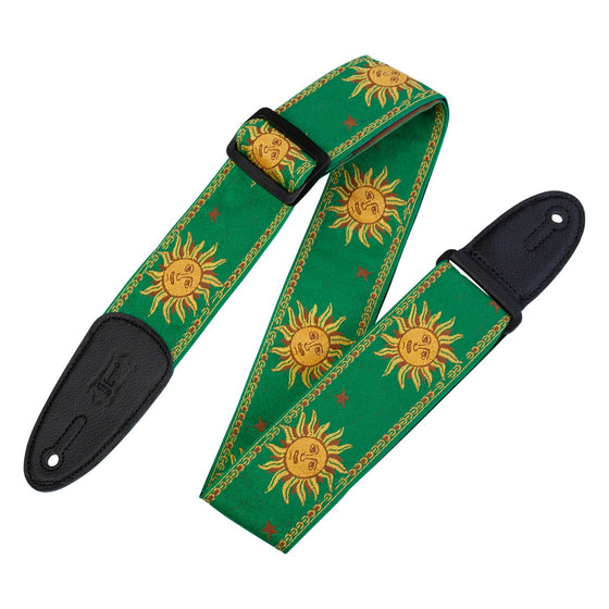 LEVYS MPJGSUNGRN 2" Green Jacquard Guitar Strap