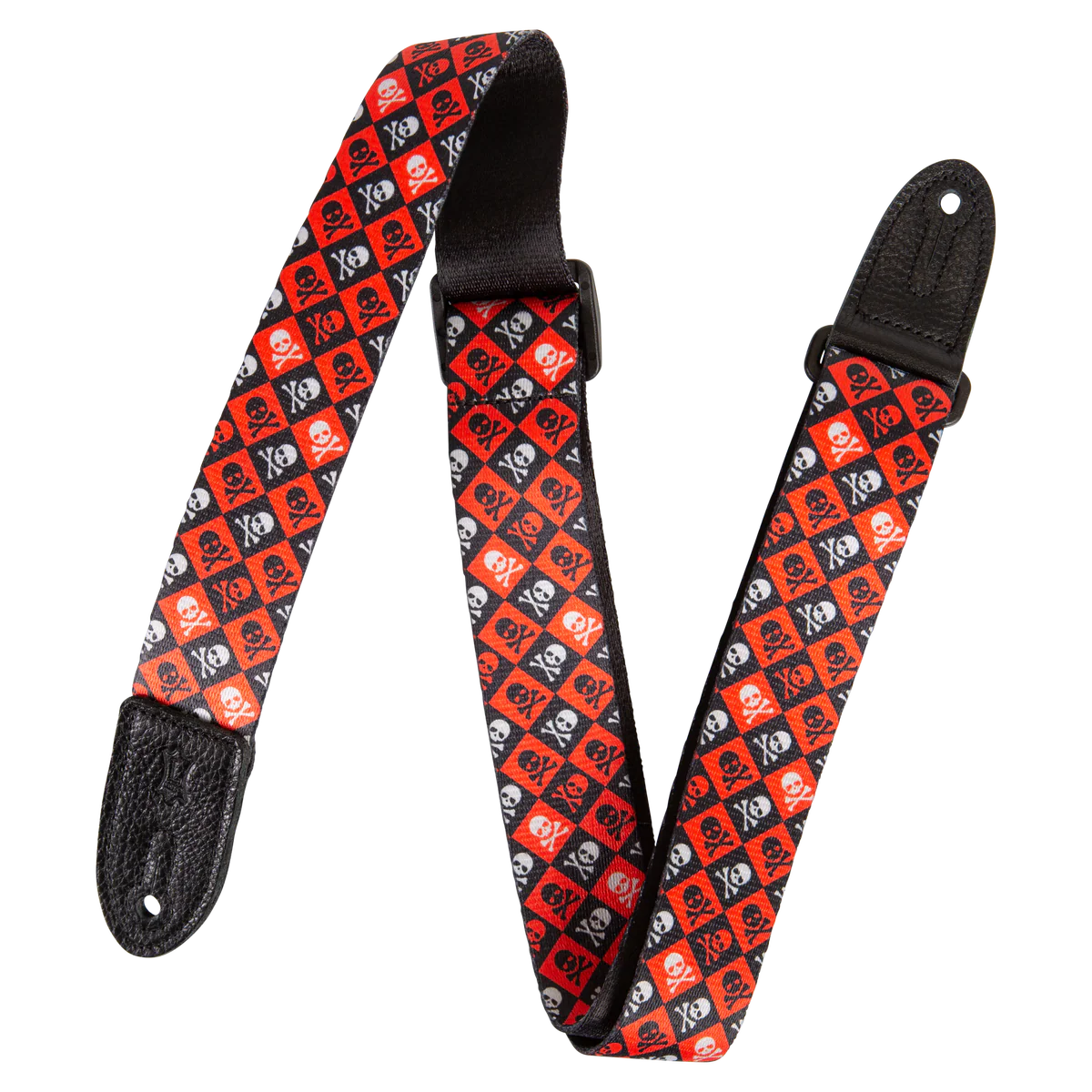 LEVYS MPJR002 1.5" Kids Guitar Strap, Skull and Crossbones