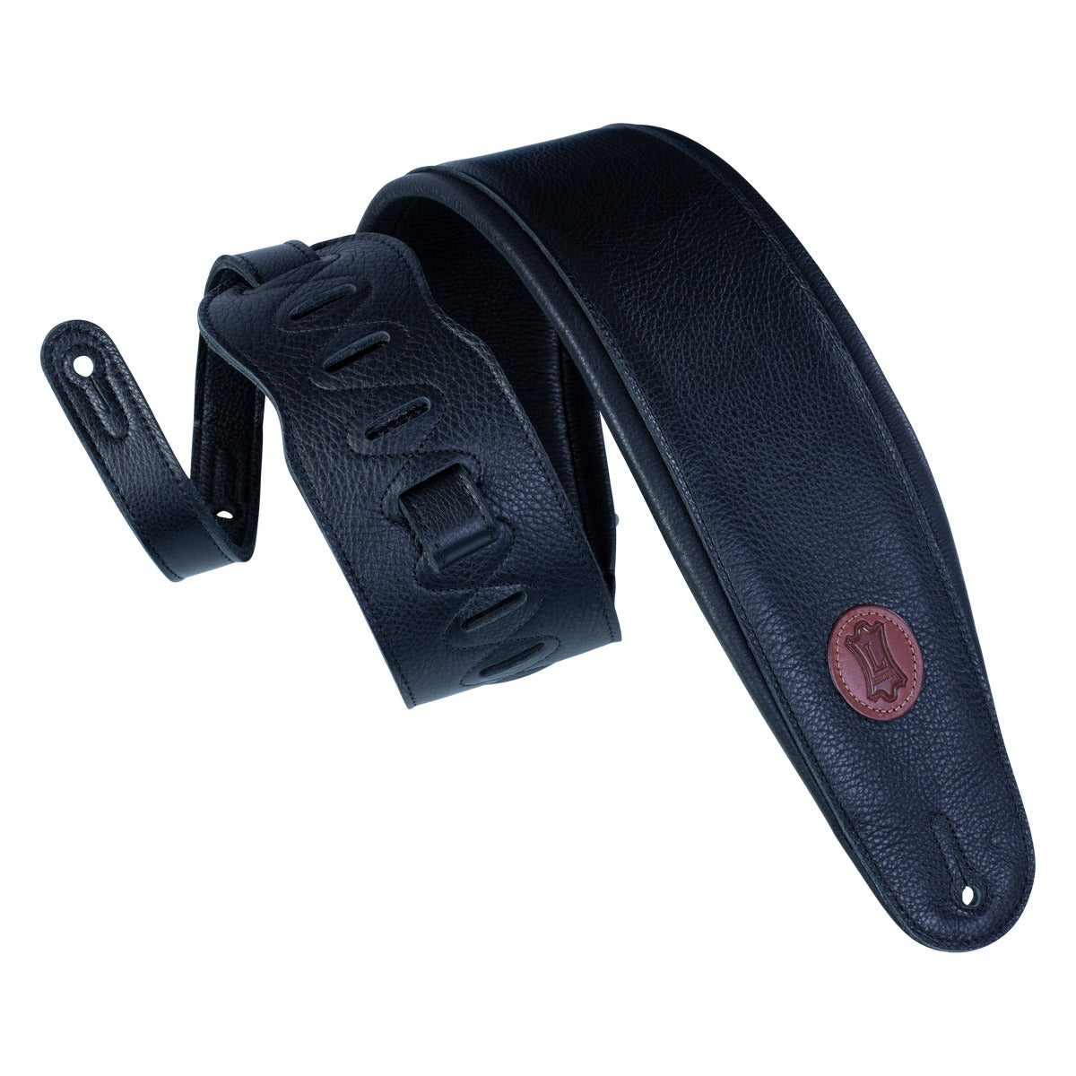 LEVYS MSS24BLK 4 1/2" Black Garment Leather Bass Strap