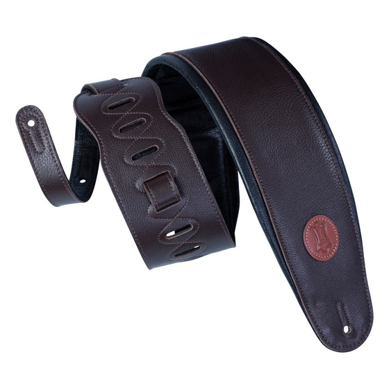 LEVYS MSS24DBR 4 1/2" Wide Brown Garment Leather Bass Strap