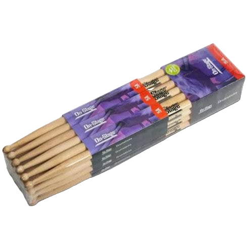 ON STAGE MW5AAMS 5A Maple Drum Sticks, 12 Pairs, Wood Tip - Ray's Midbell Music