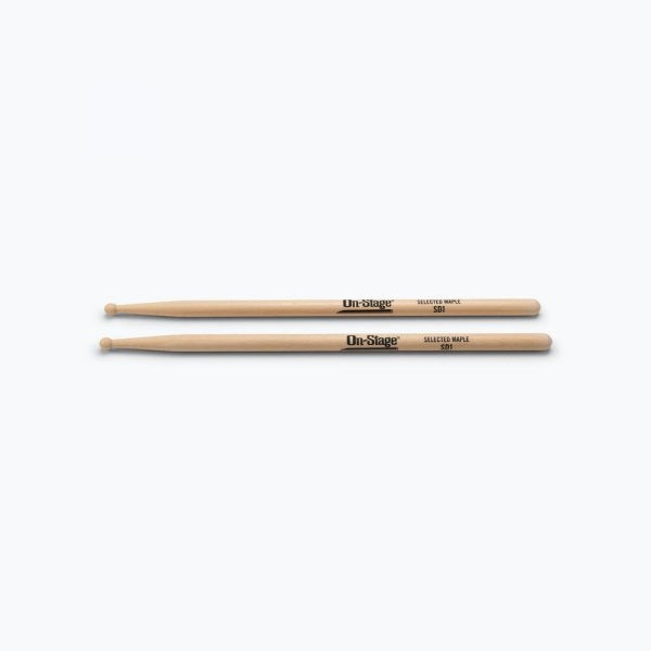 ON STAGE MWSD1 Maple Drumsticks (SD1, Round Tip, 12 pr)