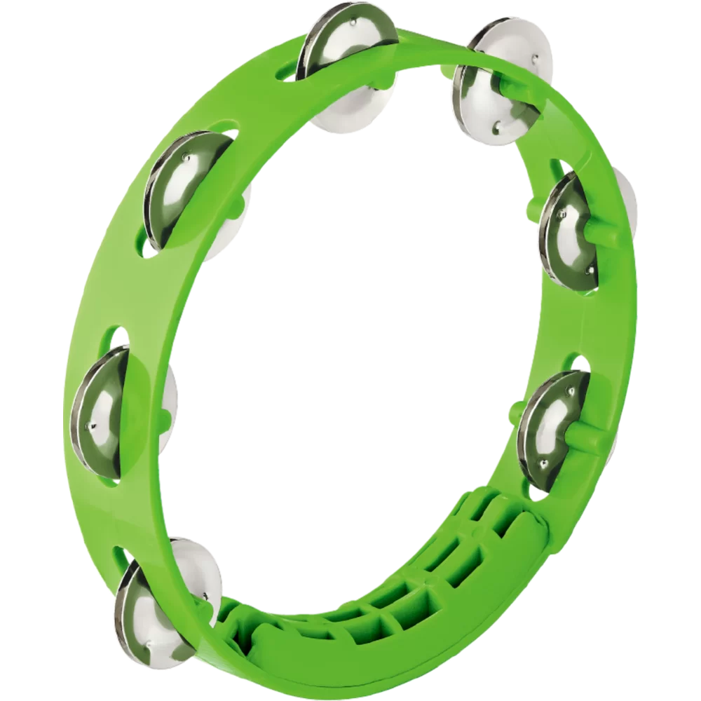 NINO PERCUSSION NINO49GG 8" ABS Tambourine, 1 row, Grass Green