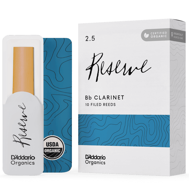 D'addario ODCR1025 #2.5 Organic Reserve Bb Clarinet Reeds, 10-pack - Ray's Midbell Music