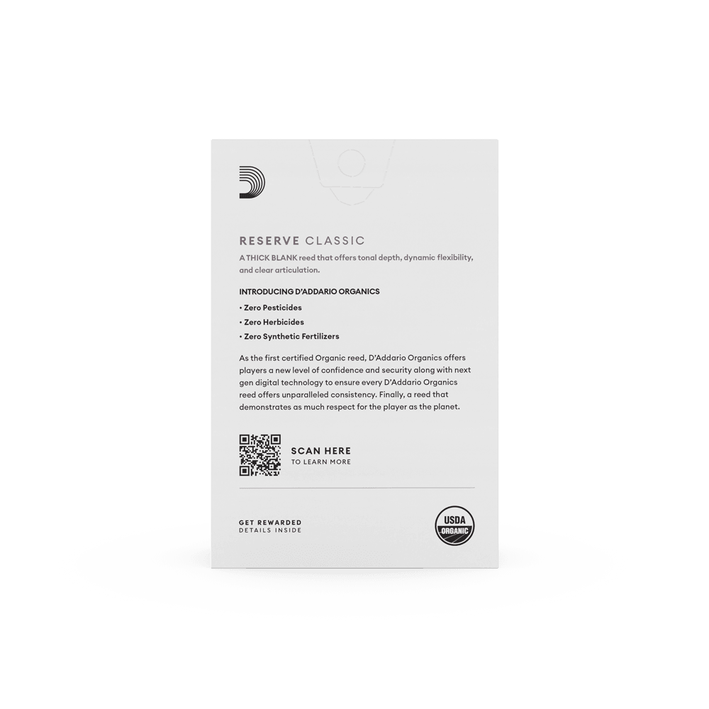 D'addario ODCT1030 #3 Organic Reserve Classic Clarinet Reeds, 10 Pack - Ray's Midbell Music