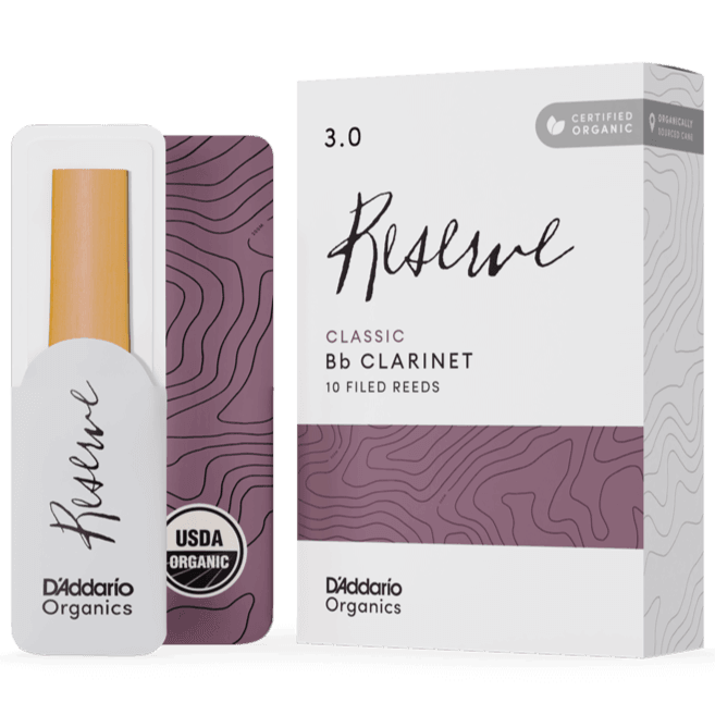 D'addario ODCT1030 #3 Organic Reserve Classic Clarinet Reeds, 10 Pack - Ray's Midbell Music