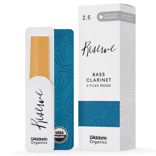 D'addario ODER0525 #2.5 Organic Reserve Bass Clarinet Reeds, 5-pack - Ray's Midbell Music