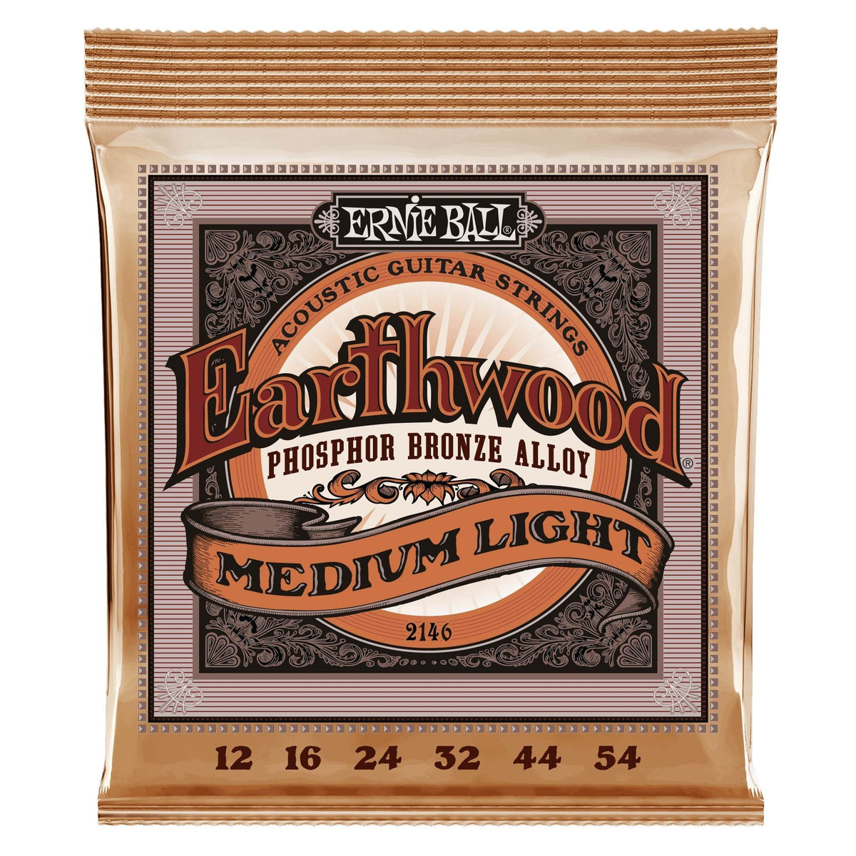 ERNIE BALL P02146 Earthwood Medium Light Phosphor Bronze Acoustic Guitar Strings(12-54) - Ray's Midbell Music