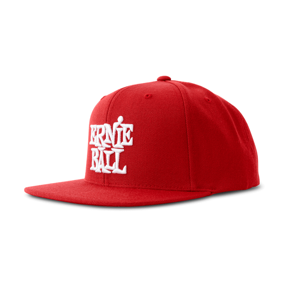 ERNIE BALL P04155 Red w/ White Stacked Logo Hat