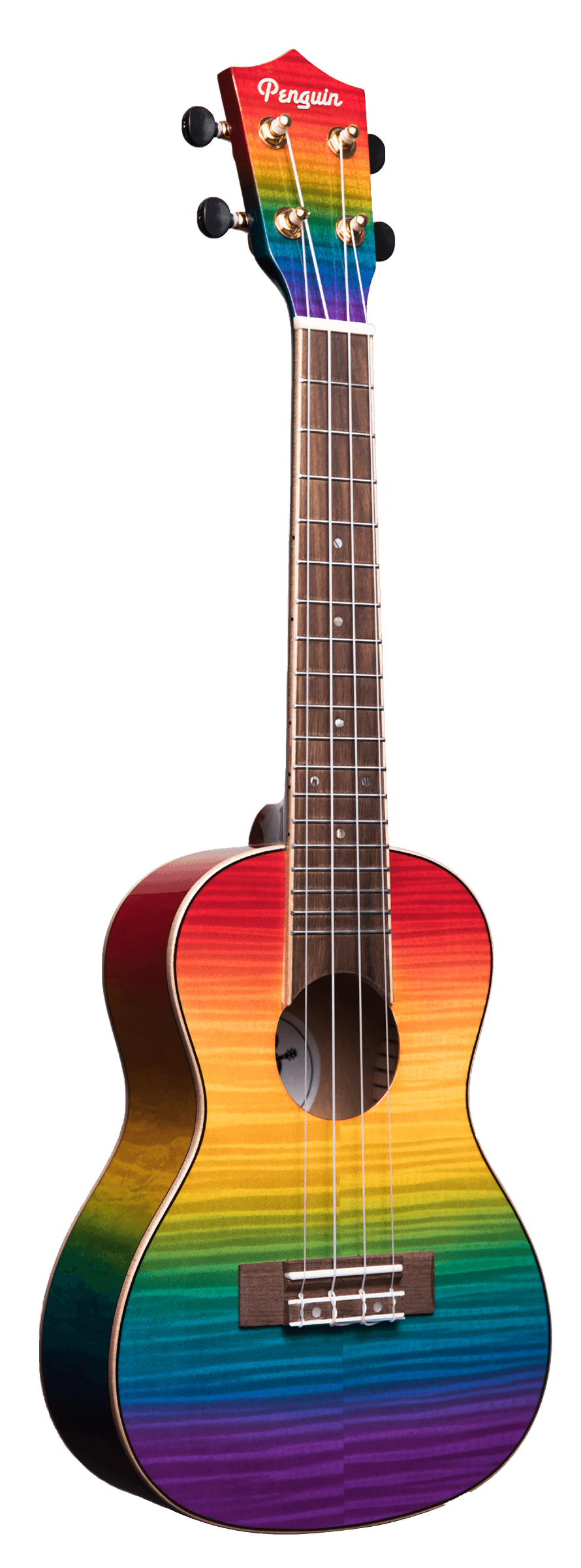 Amahi PGUK555C Concert Flamed Maple Ukulele w/ Rainbow Shading, Glossy Finish - Ray's Midbell Music