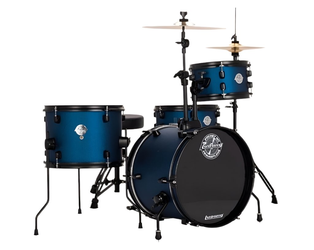 LUDWIG LC178X0B5 4-Piece All-in-One Pocket Kit (Blue Stardust)