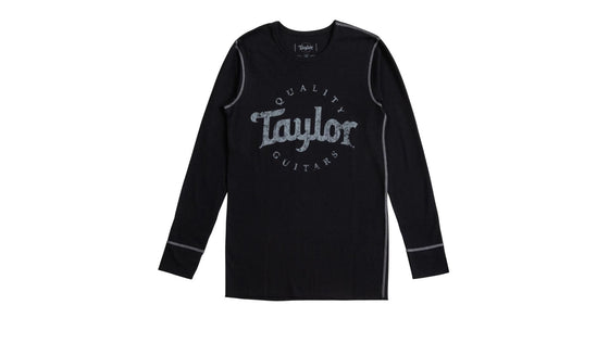 Taylor 20225 Men's Thermal Shirt, Aged Logo, Black/Grey (Medium)