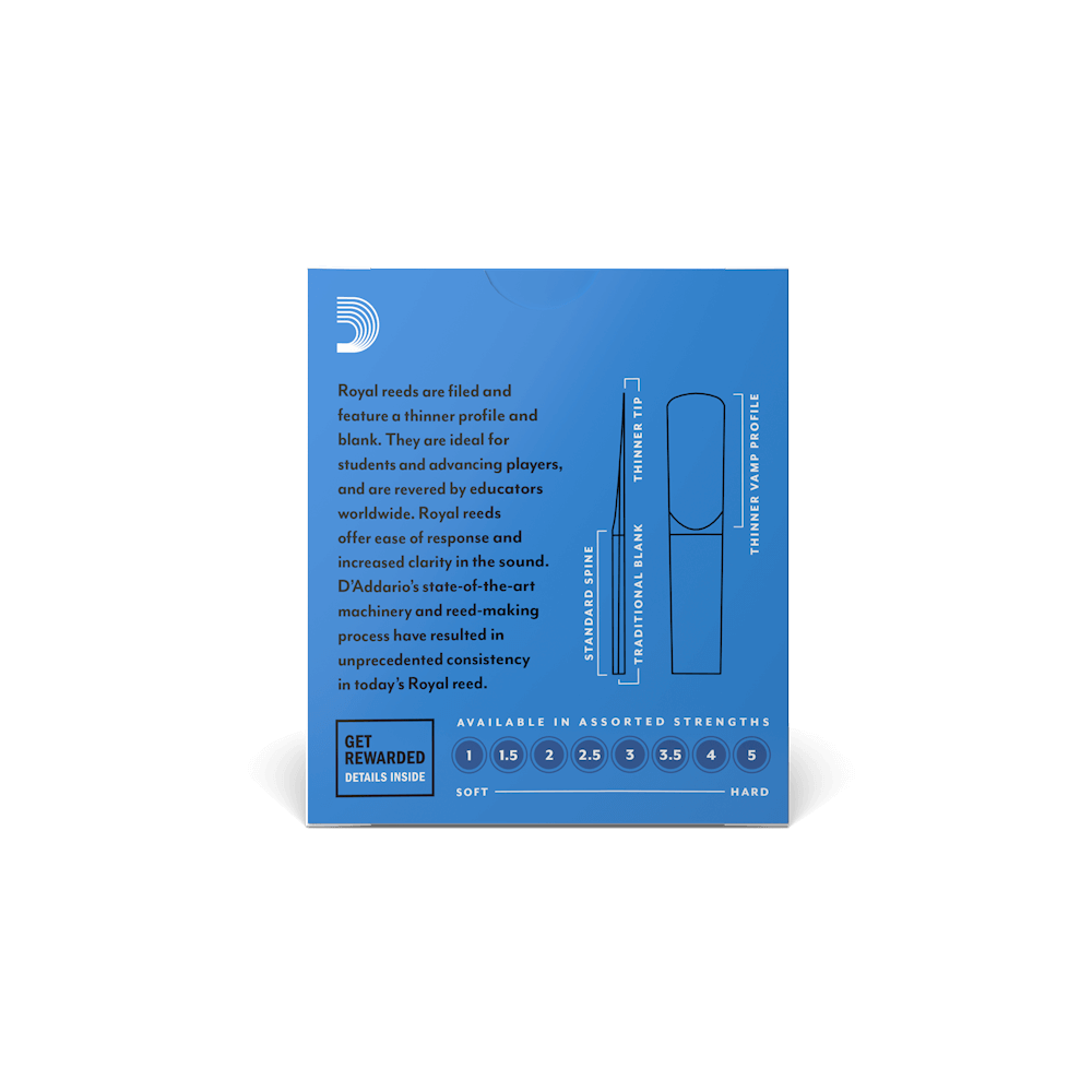 D'addario Rico Royal RCB1035 #3.5 Clarinet Reeds, Box of 10