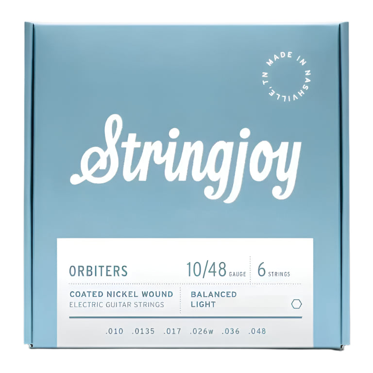 Stringjoy SJ-OR1048 Orbiters Balanced Light Gauge (10-48) Coated Nickel Wound Electric Guitar Strings