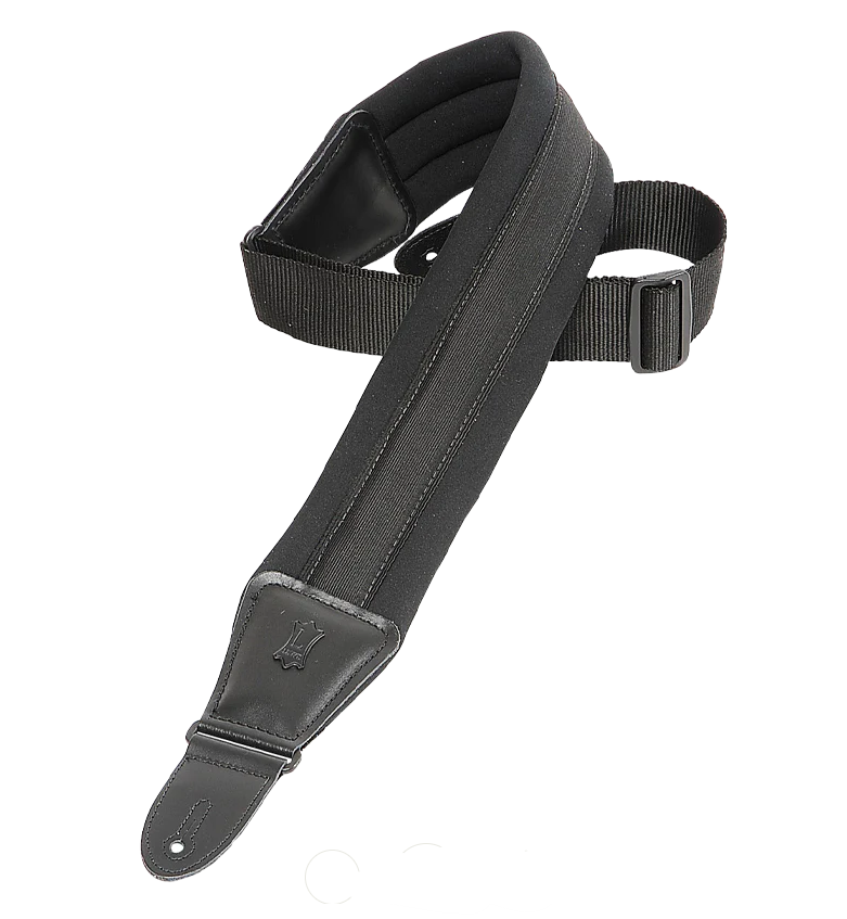 LEVY'S PM48NP3BLK 3 1/4" Neoprene Padded Guitar Strap w/ Leather Ends