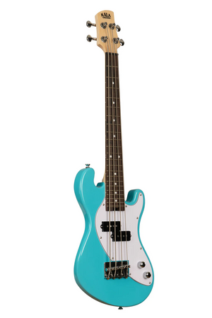 KALA UBASS-SB-BL-FS Solid Body 4-String Surf Blue Fretted UBass w/Bag