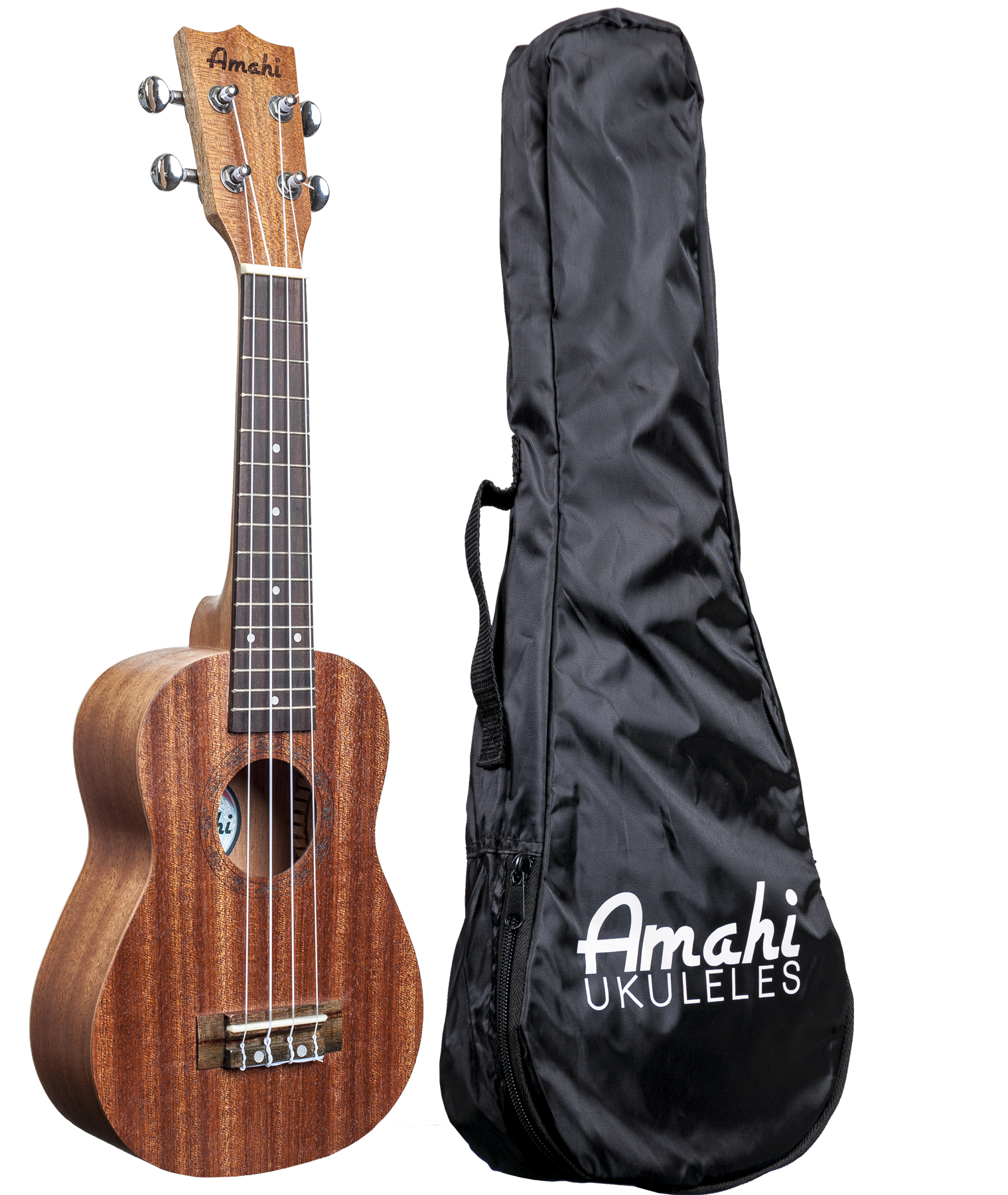 Amahi UK120S Soprano Mahogany Ukulele w/ Vinyl Bag