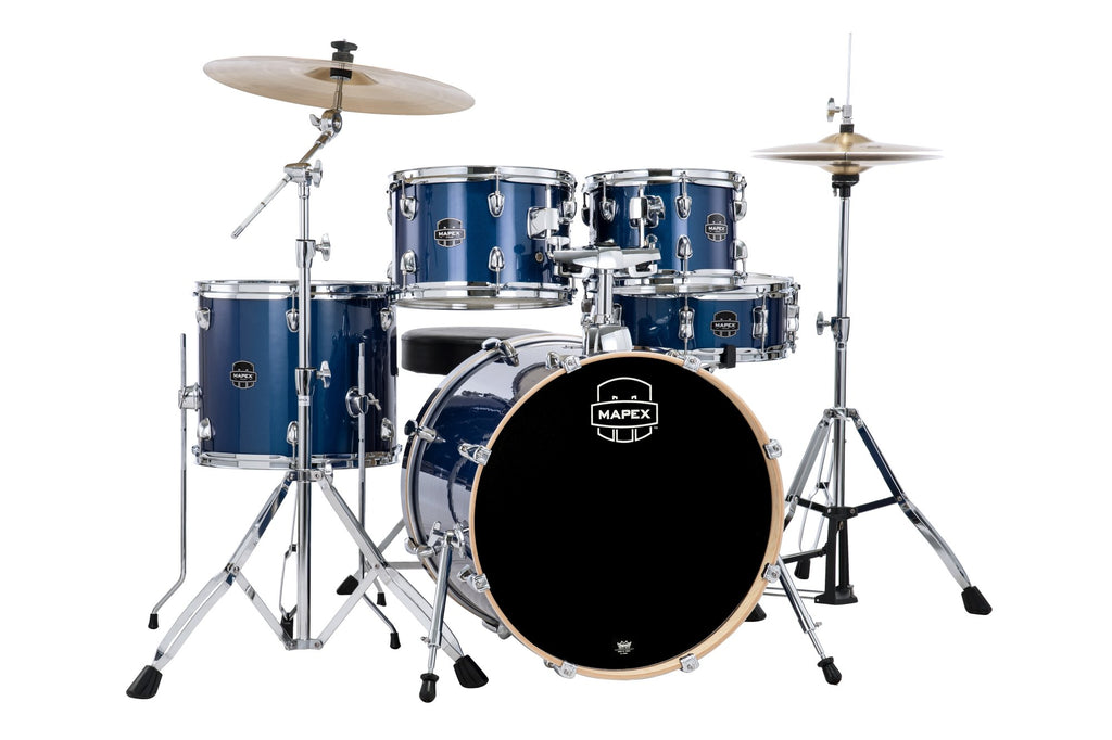 Mapex VE5044FTCVI Venus 5 Piece Fusion Complete Drum Set (Blue Sky Sparkle)