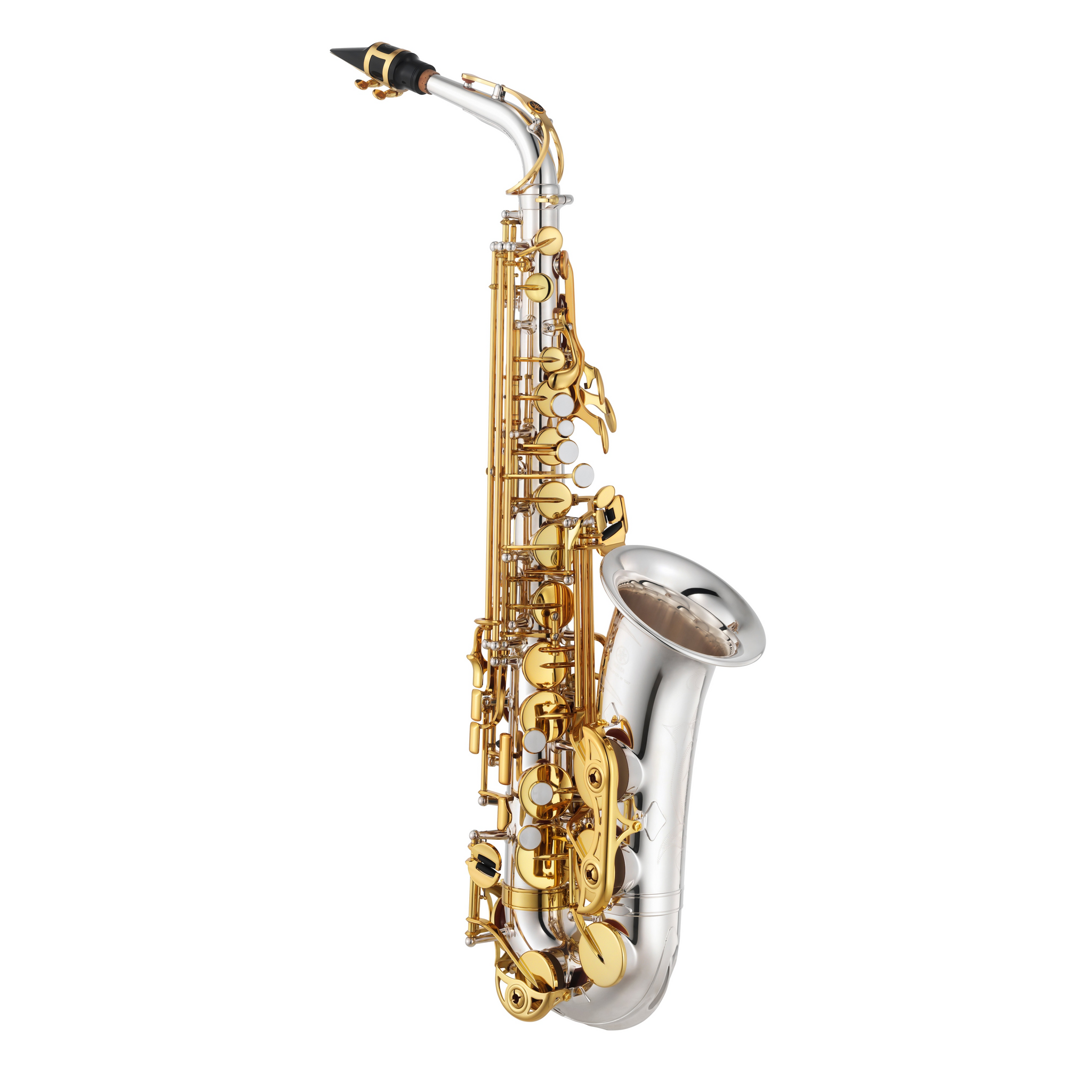 YAMAHA YAS480SGLK Intermediate Alto Sax, Silver-Plated Body w/ Gold-Lacquered Keys