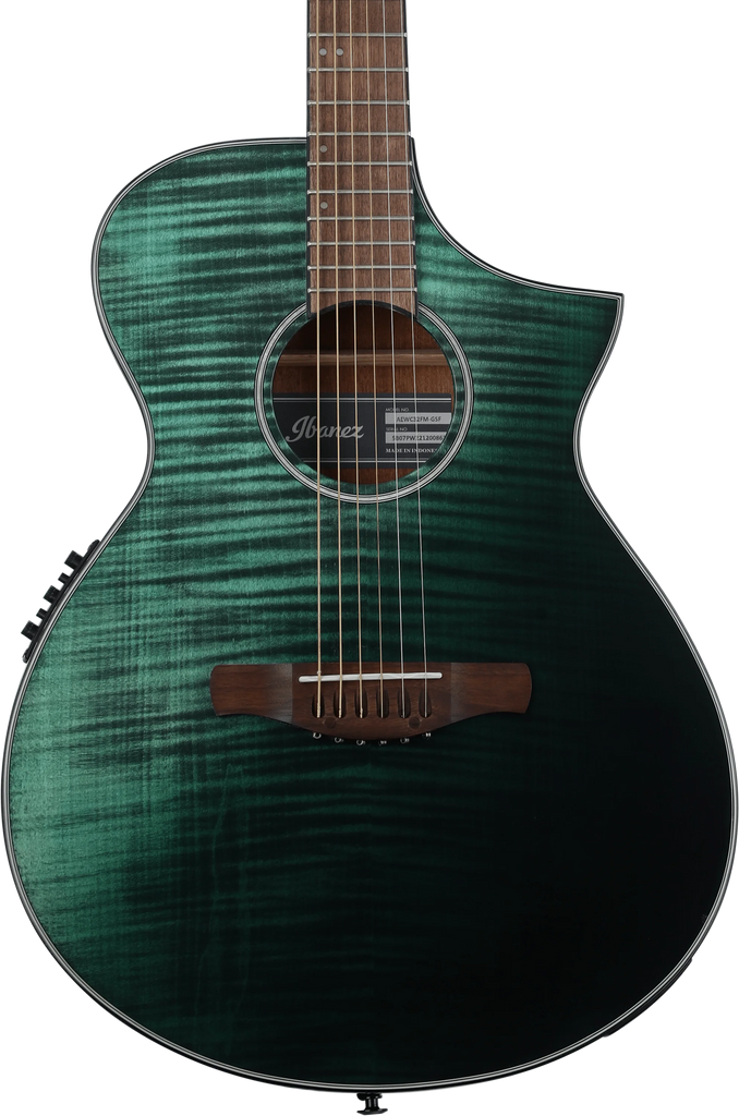 Ibanez AEWC32FMGSF AEW Series Thinline Cutaway A/E Guitar (Green Sunset Fade)
