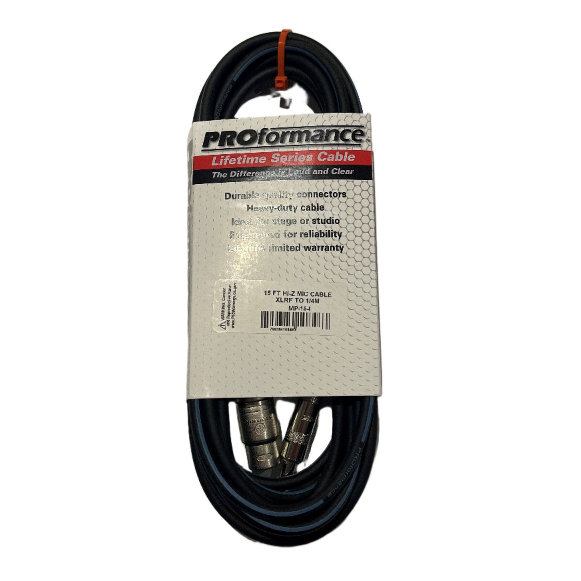 PROformance MP15 15' 1/4 Male to XLR Female Mic Cable
