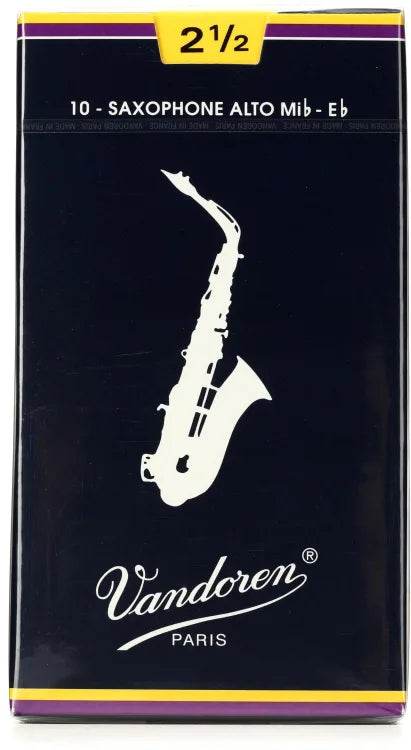 VANDOREN SR2125 #2.5 Alto Sax Reeds, Box of 10 - Ray's Midbell Music