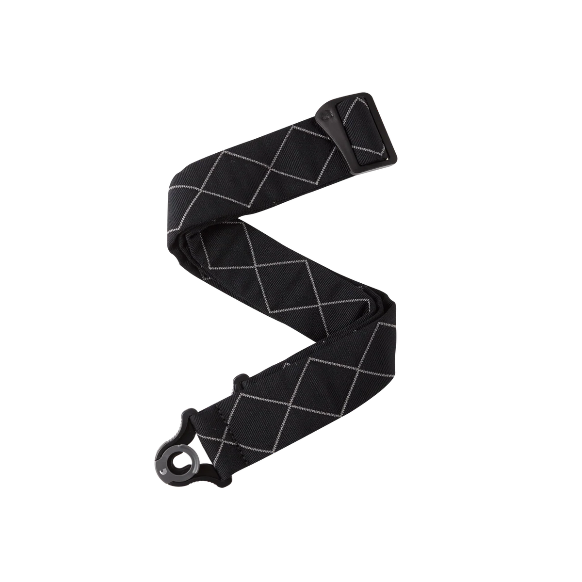D'ADDARIO 50BAL02 Auto Lock Guitar Strap, Black Padded Diamonds