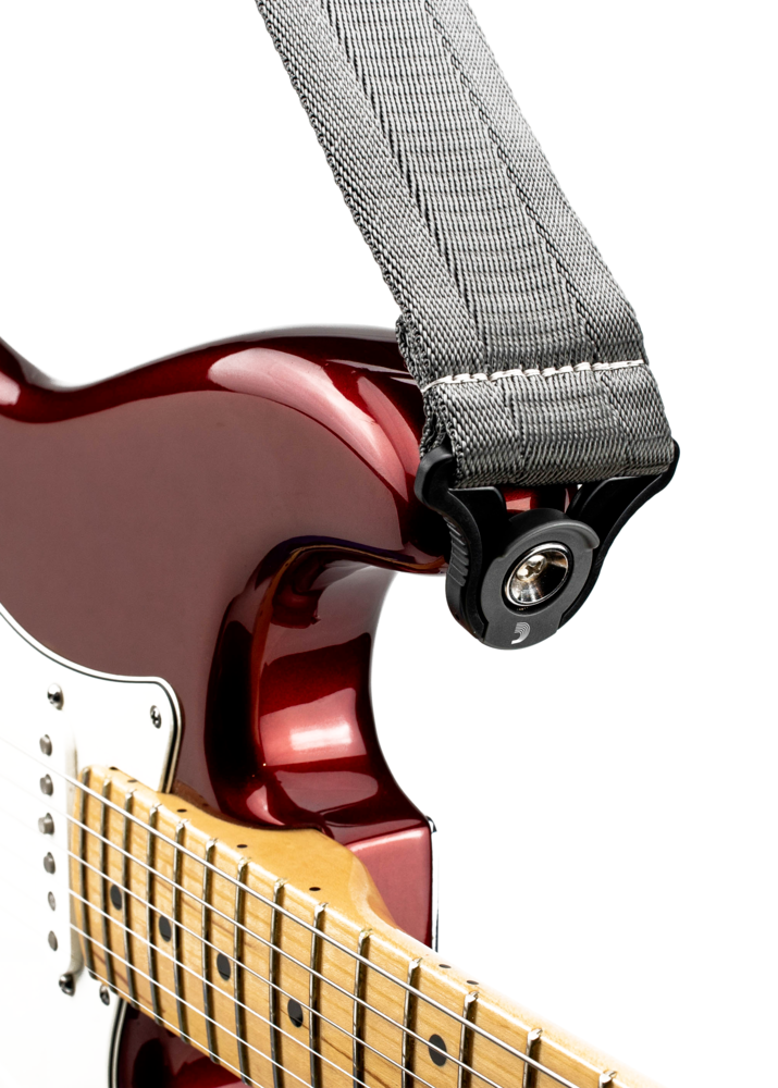 D'ADDARIO 50BAL09 Auto Lock Guitar Strap, Metal Grey