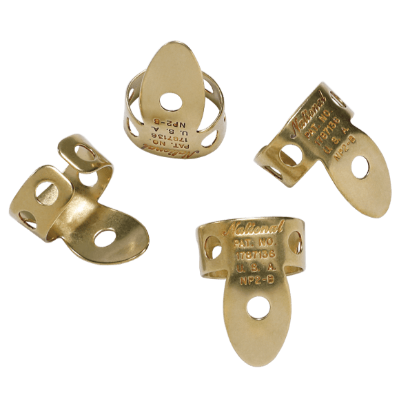 National NP2B04 Brass Finger Picks - 4-Pack - Ray's Midbell Music