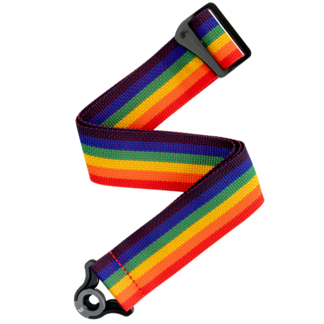 D'ADDARIO PWSAL411 Auto Lock Polypro Guitar Strap, Rainbow