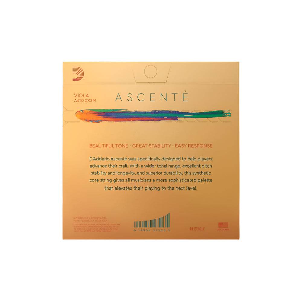 D'ADDARIO A410XXSM Ascenté Viola String Set, Extra-Extra-Short Scale, Medium Tension - Ray's Midbell Music