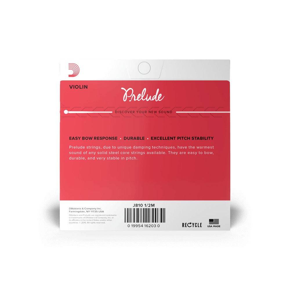 D'ADDARIO J81012M 1/2 Prelude Violin String Set - Ray's Midbell Music