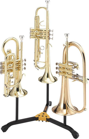 HERCULES DS513BB Dual Trumpet/Cornet/Fluglehorn Stand w/ bag - Ray's Midbell Music