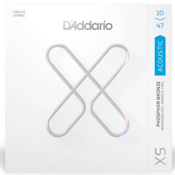 D'ADDARIO XSAPB104712 12-String Light XS Phosphor Bronze Acoustic Guitar Strings (10-47) - Ray's Midbell Music