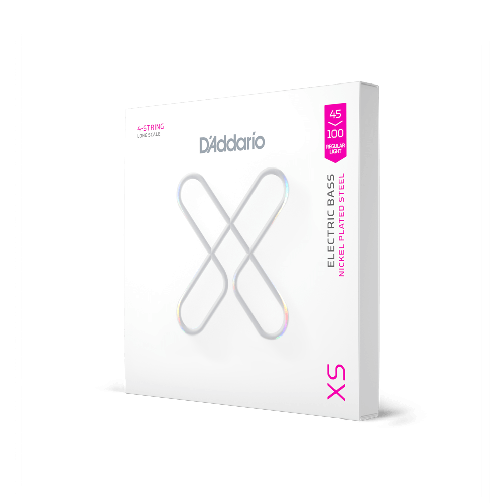 D'ADDARIO XSB45100 XS Coated Regular Light Nickel Bass Strings, Long Scale, 45-100