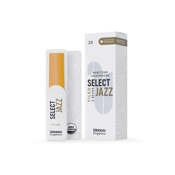 RICO JAZZ SELECT ORSF05BSX2S #2S Organic Select Jazz Filed Bari Saxophone Reeds, 5-Pack