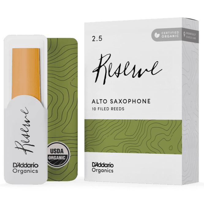 D'ADDARIO ODJR1025 #2.5 Organic Reserve Alto Saxophone Reeds, 10-pack - Ray's Midbell Music