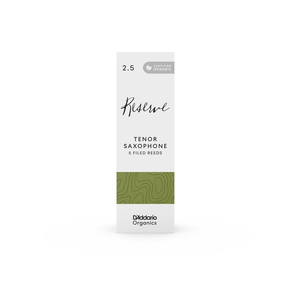 D'ADDARIO ODKR0525 #2.5 Organic Reserve Tenor Saxophone Reeds, 5-pack - Ray's Midbell Music