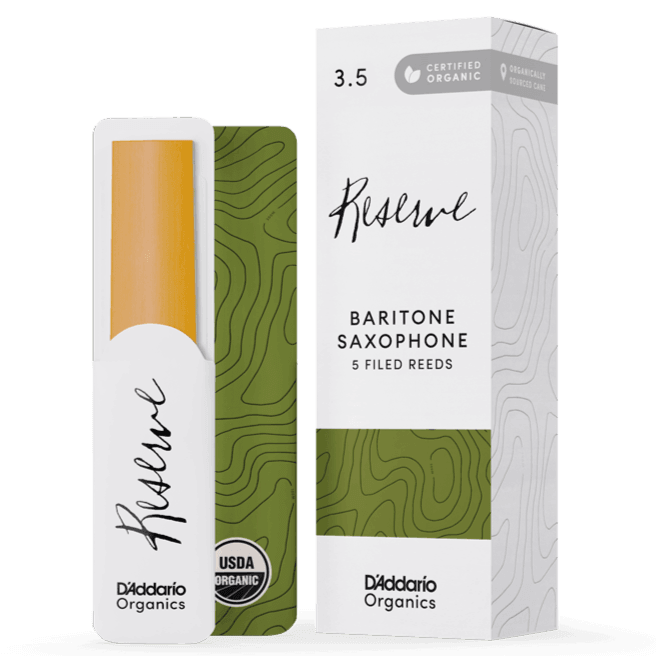 D'ADDARIO ODLR0535 #3.5 Organic Reserve Bari Sax Reeds, 5-pack - Ray's Midbell Music