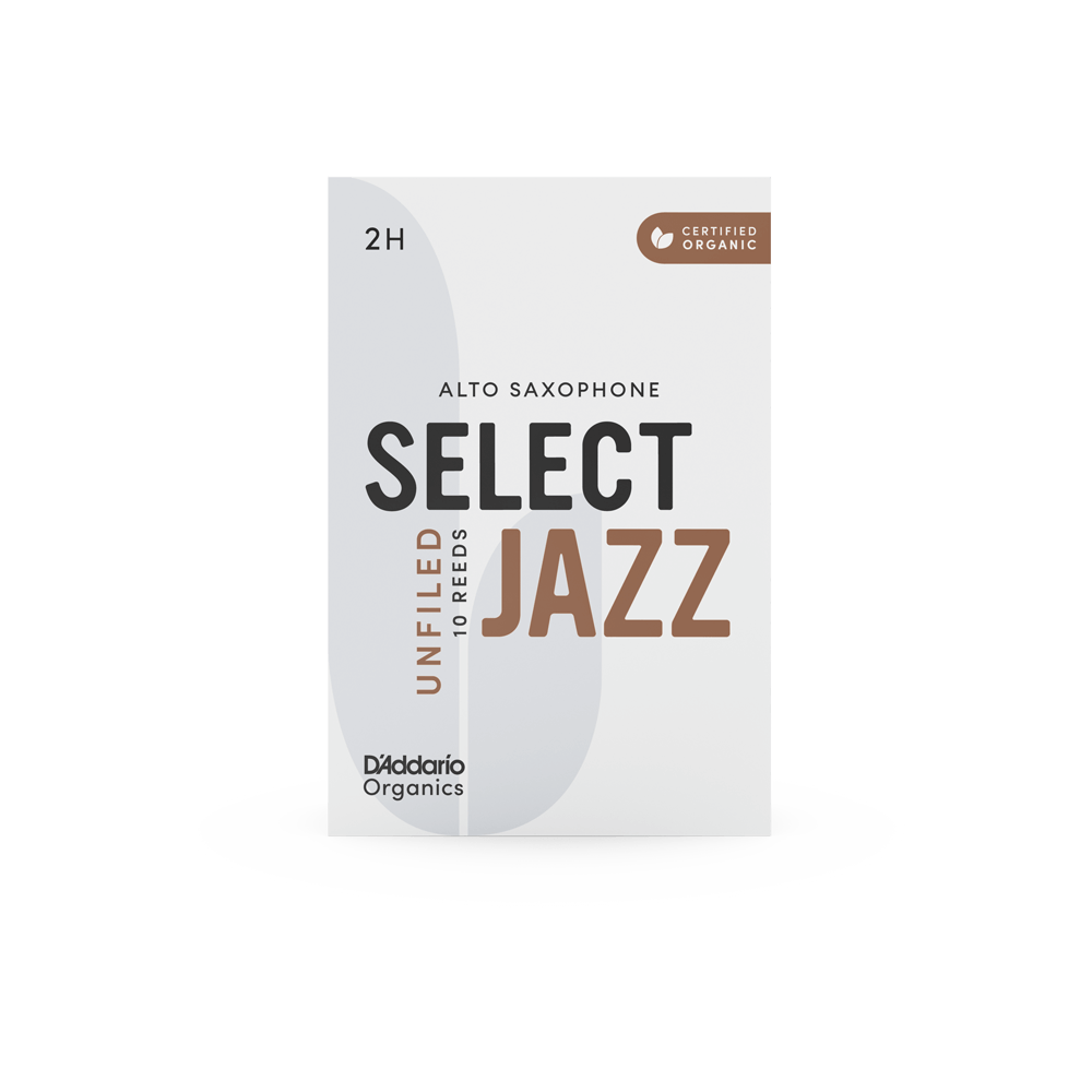 RICO JAZZ SELCT ORRS10ASX2H #2H Organic Unfiled Alto Saxophone Reeds, Box of 10