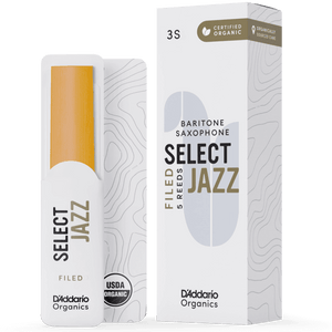 RICO JAZZ SELCT ORSF05BSX3S #3S Organic Filed Bari Sax Reeds, 5-pack - Ray's Midbell Music