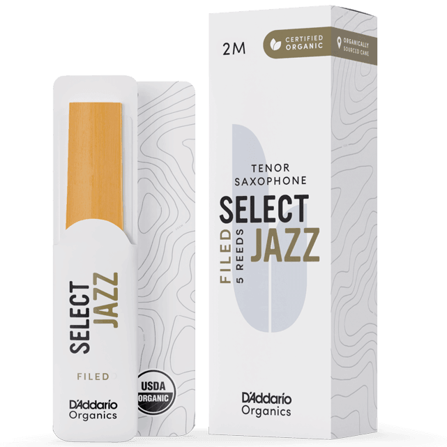 RICO JAZZ SELCT ORSF05TSX2M #2M Organic Select Jazz Filed Tenor Saxophone Reeds, 5-pack - Ray's Midbell Music