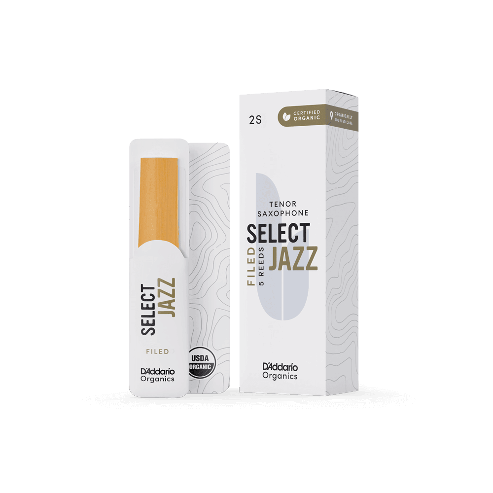 RICO ORRS05TSX2S JAZZ SELCT #2S Organic Unfiled Tenor Saxophone Reeds, 5-pack - Ray's Midbell Music