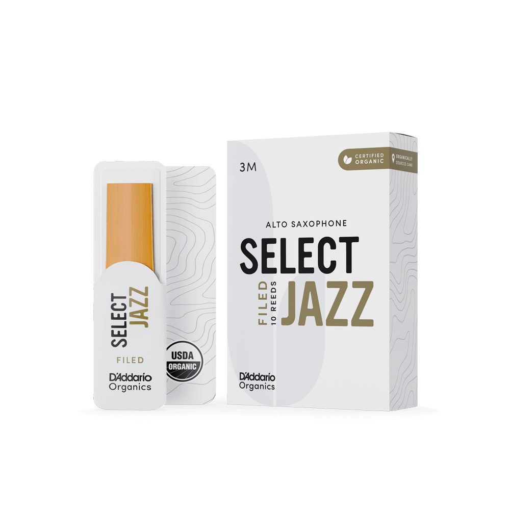 RICO JAZZ SELCT ORRS10ASX3M #3M Organic Unfiled Alto Saxophone Reeds, Box of 10