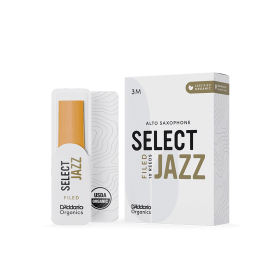 RICO JAZZ SELCT ORRS10ASX3M #3M Organic Unfiled Alto Saxophone Reeds, Box of 10