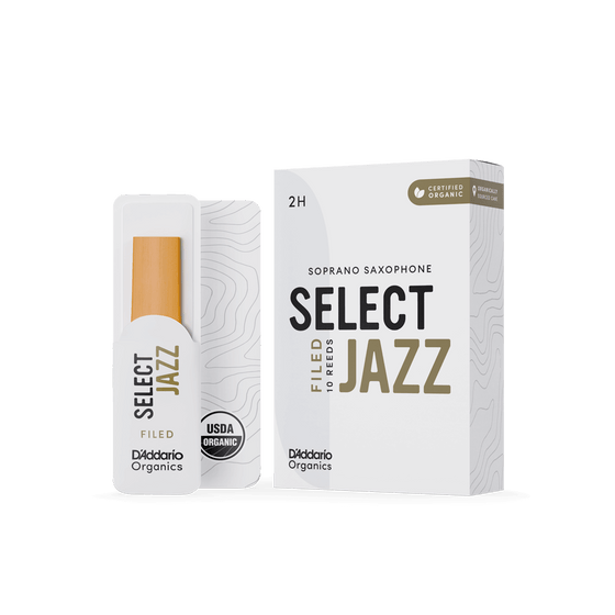 RICO JAZZ SELCT ORSF10SSX2H #2H Organic Filed Soprano Sax Reeds, Box of 10