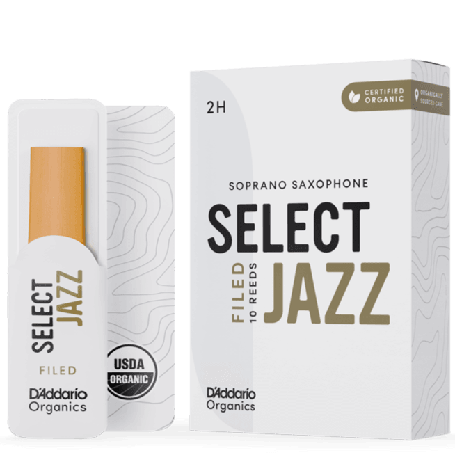 RICO JAZZ SELCT ORSF10SSX2H #2H Organic Filed Soprano Sax Reeds, Box of 10 - Ray's Midbell Music