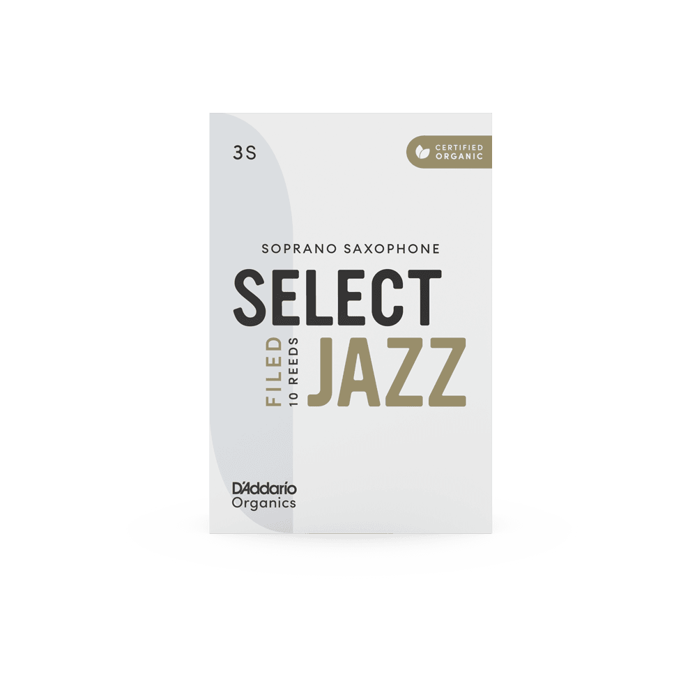 RICO JAZZ SELCT ORSF10SSX3S #3S Organic Filed Soprano Sax Reeds, Box of 10 - Ray's Midbell Music
